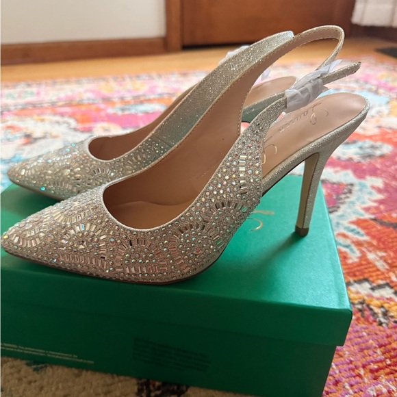 Lauren Lorraine Rhinestone Slingback Heels - Picture 3 of 5